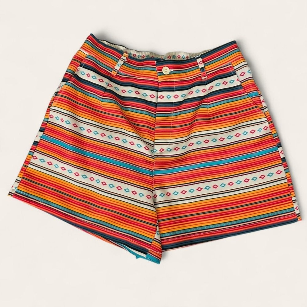 Rowdy Crowd Womens Small Serape Southwestern Striped Shorts Multi Color‎ Aztec